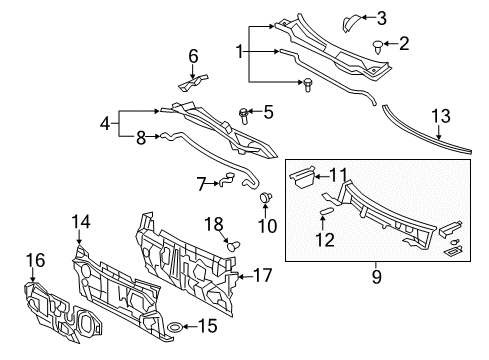 2010 Toyota Camry Cowl Diagram 3 - Thumbnail