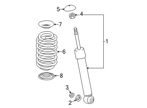 2018 Toyota Camry Shocks & Components - Rear Diagram 1 - Thumbnail