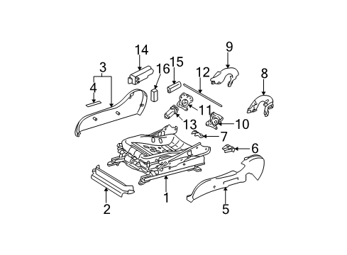 2003 Toyota Camry Cover, Reclining Adjuster, RH Diagram for 71811-AA080-B0