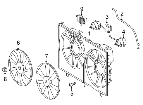 2019 Toyota Highlander Cooling System, Radiator, Water Pump, Cooling Fan Diagram 1 - Thumbnail