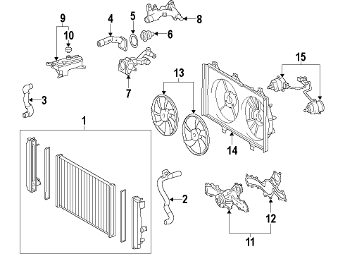 2009 Toyota Camry Fan Diagram for 16361-31130