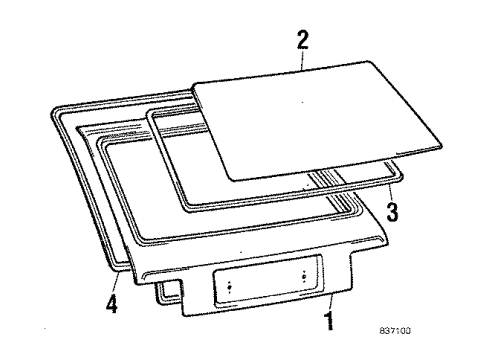 1984 Toyota Starlet Back Door Stay Assembly Right Diagram for 68950-19087