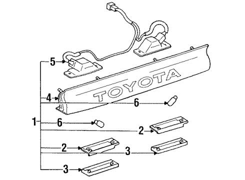 1993 Toyota Previa License Lamps Diagram