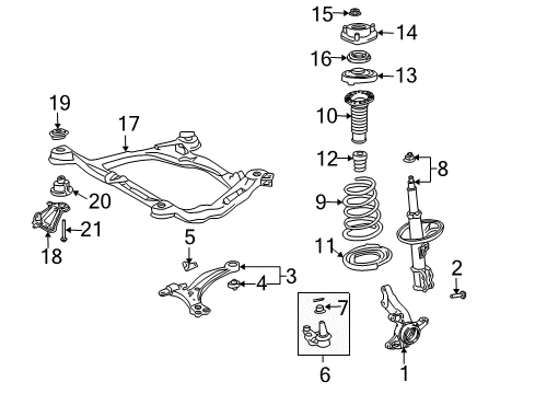 2010 Toyota Sienna Brace, Front Suspension Member, Rear LH Diagram for 51024-08010