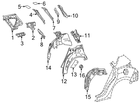 2017 Toyota Corolla iM Inner Structure - Quarter Panel Diagram