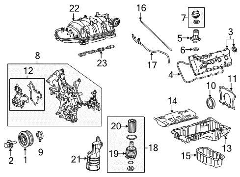 2014 Toyota Land Cruiser Air Cleaner Filter Element Sub-Assembly Diagram for 17801-38030