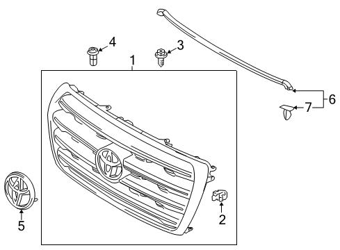 2013 Toyota Land Cruiser Grille & Components Diagram