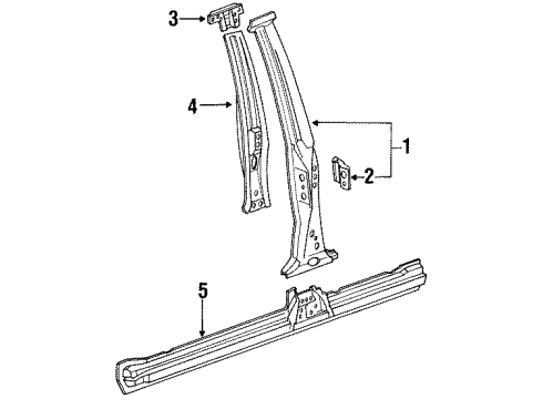 1991 Toyota 4Runner Center Pillar & Rocker Diagram