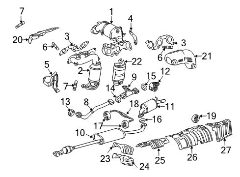 2006 Toyota Highlander INSULATOR, Manifold Converter Diagram for 25588-20040