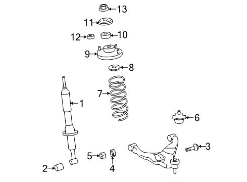 2012 Toyota FJ Cruiser Struts & Components - Front Diagram