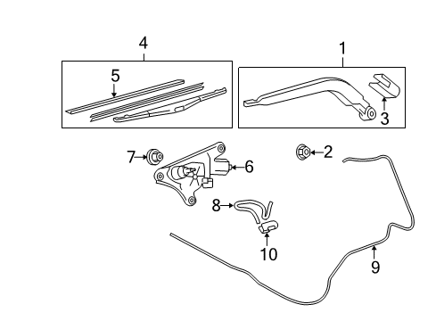 2010 Scion xB Lift Gate - Wiper & Washer Components Diagram