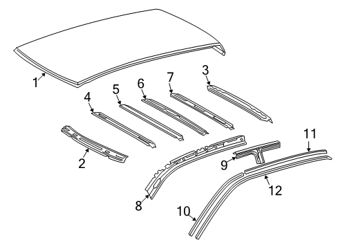 2006 Toyota Tundra Weatherstrip, Roof Side Rail, LH Diagram for 62382-0C040