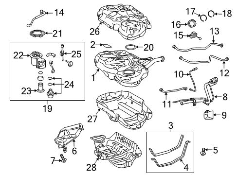 2013 Toyota Prius Plug-In Fuel Pump Assembly Diagram for 23220-47011