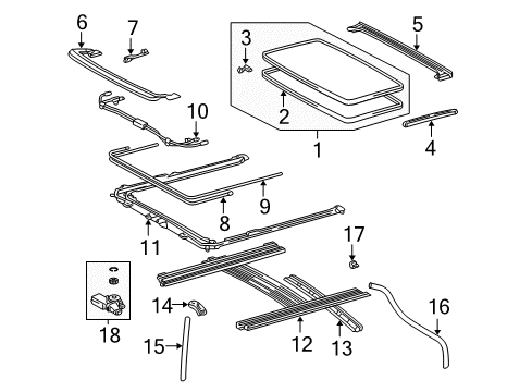 2002 Toyota Avalon Gear Sub-Assy, Sliding Roof Drive Diagram for 63260-AC010