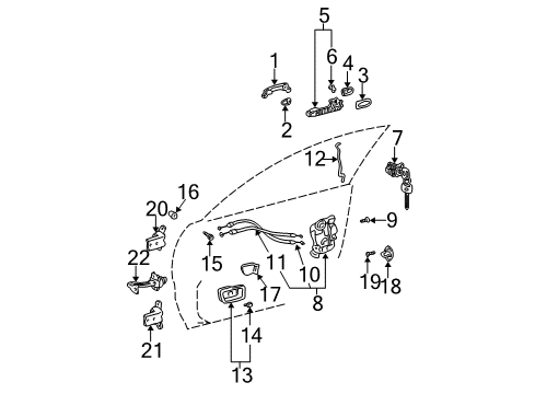 2005 Toyota Camry Cover, Front Door Outside Diagram for 69217-AA010-A1