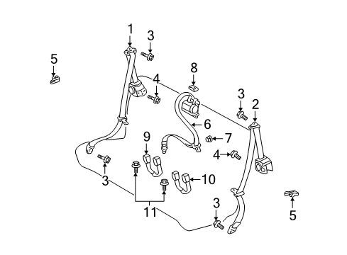 2005 Scion xA Seat Belt Diagram