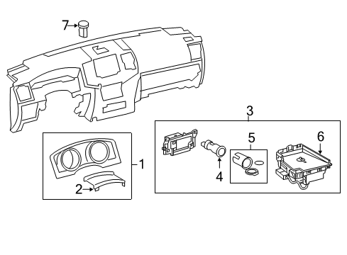 2020 Toyota Land Cruiser Cluster & Switches, Instrument Panel Diagram 3 - Thumbnail