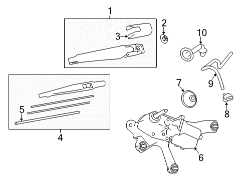 2018 Toyota RAV4 Rear Wiper Blade Assembly Diagram for 85242-42040