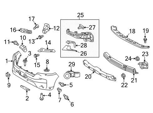 2019 Toyota Land Cruiser Sensor, Ultrasonic Diagram for 89341-60051-A1