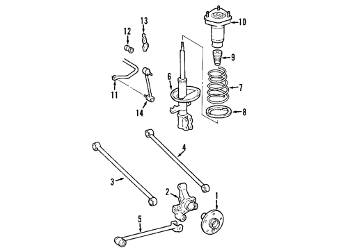 2007 Toyota Camry Rear Suspension Stabilizer Bar Link Kit, Driver Side Diagram for 48830-06060