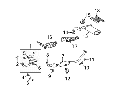 2013 Toyota Matrix Exhaust Components Diagram 2 - Thumbnail