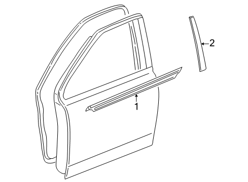 2005 Scion xA Exterior Trim - Front Door Diagram