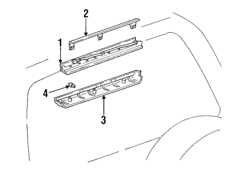 1994 Toyota Land Cruiser High Mount Lamps Diagram