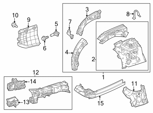 2024 Toyota Grand Highlander Rail Reinforcement, Passenger Side Diagram for 57016-0E090