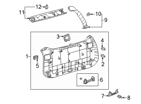 2019 Toyota RAV4 Interior Trim - Lift Gate Diagram