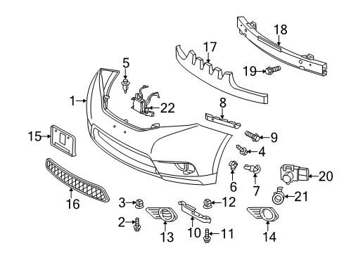 2011 Toyota Sienna Front Bumper Diagram 1 - Thumbnail