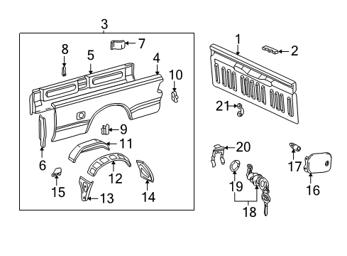 2004 Toyota Tundra Front & Side Panels Diagram 1 - Thumbnail