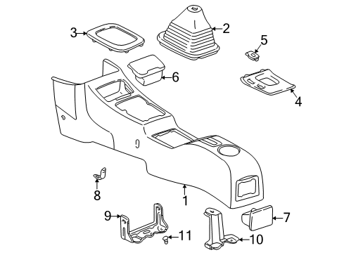 1998 Toyota RAV4 Box, Console Diagram for 58801-42010-B1