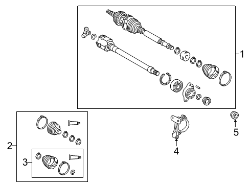 2020 Toyota Camry Drive Axles - Front Diagram