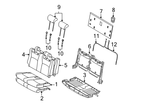 2006 Toyota Highlander Third Row Seats Diagram 1 - Thumbnail