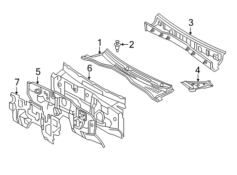 2018 Toyota Tacoma Cab Cowl Diagram 1 - Thumbnail