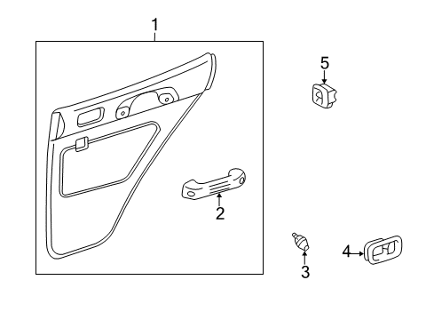 2000 Toyota RAV4 Board Sub-Assy, Rear Door Trim, LH Diagram for 67640-42100-B0