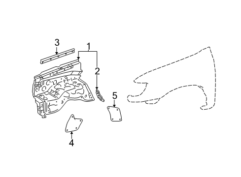 2004 Toyota Tundra Inner Components - Fender Diagram 1 - Thumbnail