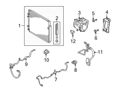 2006 Toyota Highlander A/C Condenser, Compressor & Lines Diagram 2 - Thumbnail