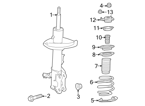 2024 Toyota Grand Highlander Struts & Components - Front Diagram