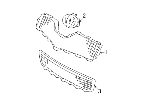 2008 Toyota Yaris Grille & Components Diagram 1 - Thumbnail