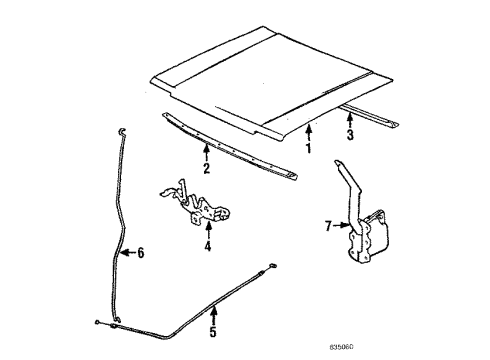 1984 Toyota Tercel Hood & Components, Body Diagram