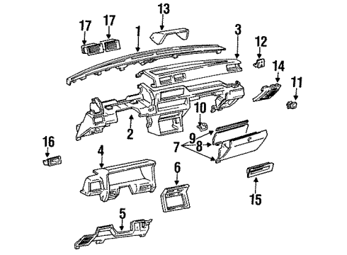 1988 Toyota Pickup Compartment Sub-Assy, Glove Diagram for 55440-89102-13