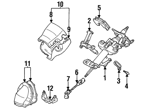 1995 Toyota Corolla Steering Column, Steering Wheel & Trim Diagram 3 - Thumbnail