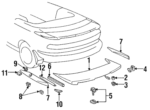 1991 Toyota Celica Spoiler Sub-Assy, Rear Diagram for 76085-20906