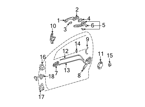 2002 Toyota RAV4 Regulator Sub-Assy, Rear Door Window, RH Diagram for 69803-42020