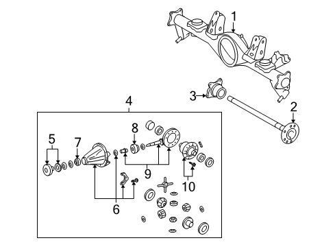 2010 Toyota FJ Cruiser Axle Housing - Rear Diagram