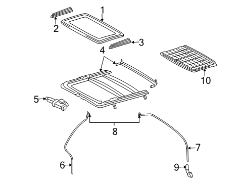 2006 Toyota Highlander Sunroof, Body Diagram 2 - Thumbnail