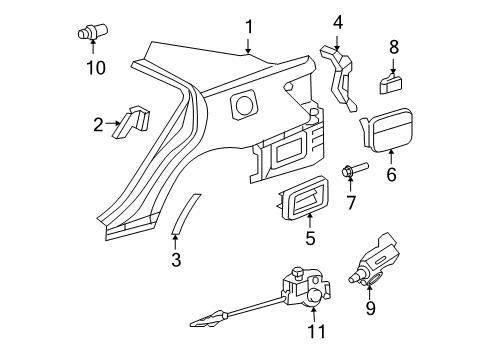 2008 Toyota Camry Fuel Door, Electrical Diagram 3 - Thumbnail