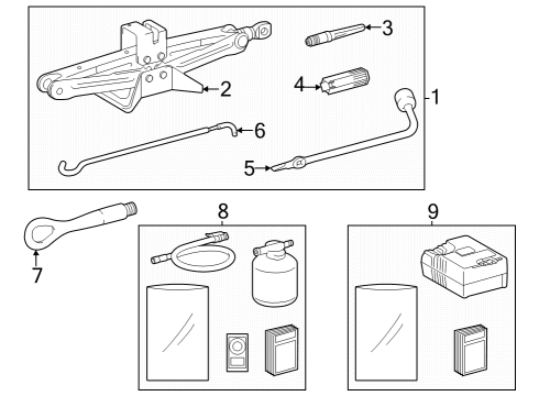 2023 Toyota bZ4X Jack & Components Diagram