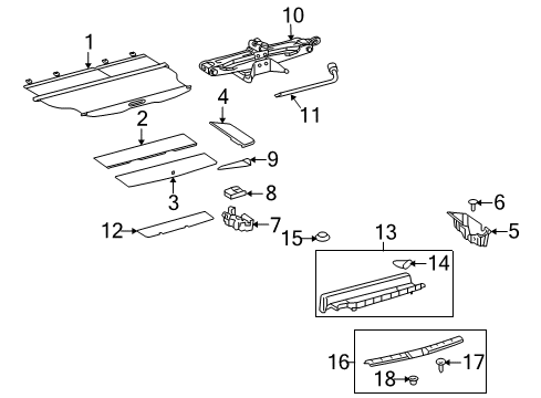 2009 Toyota Highlander Interior Trim - Rear Body Diagram 2 - Thumbnail